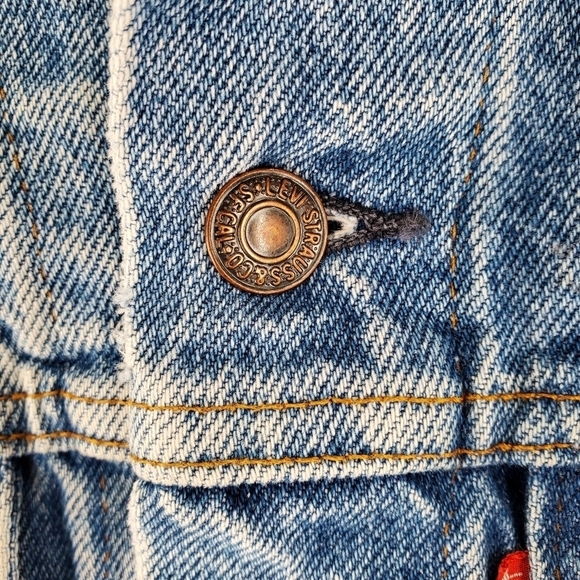 VTG Levis Trucker Denim Jacket Wmn 18 M Blue Jean Bomber USA Made 70506 0217 - Picture 11 of 16